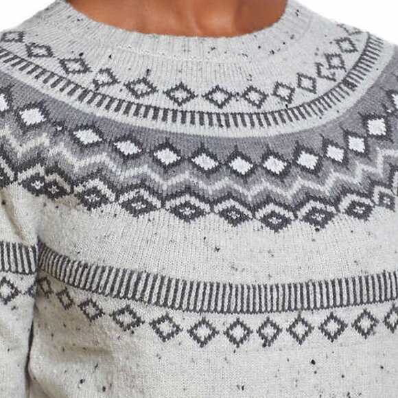 NWT - Weatherproof Vintage Ladies' Gray Fairisle Sweater - Size XL - Picture 2 of 7
